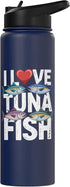 Tuna Enthusiasts Passion Ocean Love I Love Tuna Fish Ocean Enthusiast Design Stainless Steel Insulated Water Bottle