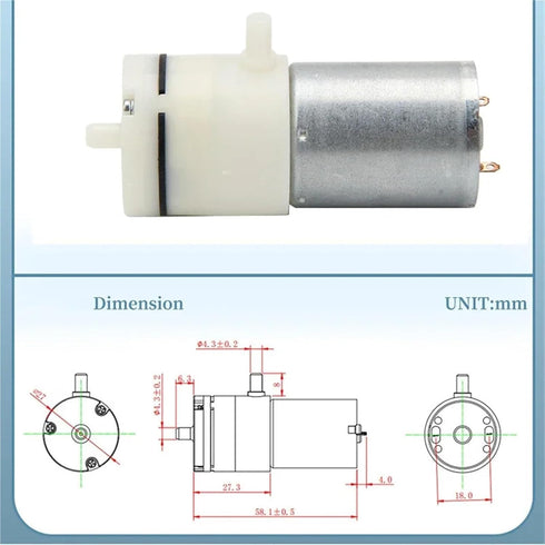SFKGXELS 3.7V 6V 12V 370 3.7V) Small Mini Motor Diaphragm Air Pump Vacuum Pump Negative Pressure Suction Breast Pump