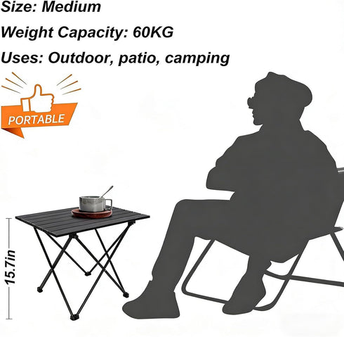 Godely Folding Camping Table,Outdoor Side Table,Carbon Steel Material,Collapsible Table Lightweight with Carry Bag