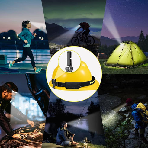 Rechargeable Headlamp 3PCS, 230° Wide Beam LED Headlamp with Motion Sensor, 5 Modes for Camping Gear