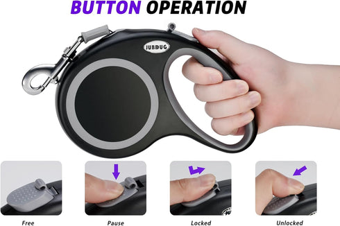 Retractable Dog Leash, 26 Feet for Small to Large Dogs up to 110lbs, Heavy Duty Design with Anti-Slip Handle