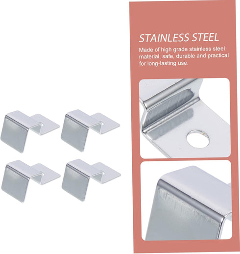4pcs Support Frame Fish Tank Bracket, Lid Holder Clip for Aquariums, Glass Cover Clip, Stainless Steel Equipment