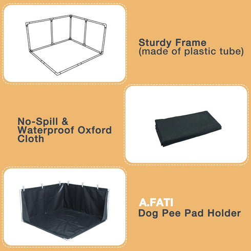 32" 32" 17" x x Dog Litter Box with High Walls, No-Spill Portable Dog Potty Tray Dogs Pee Pad Holder with Waterproof