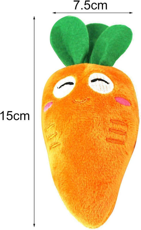 1Pc Orange Soft Dog Toys - Cute Carrot Plush Chew Squeaker Sound Pet Puppy Supplies with Multi-Squeaks
