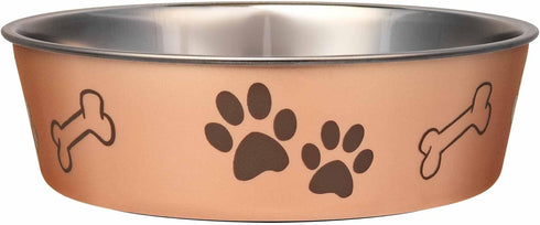 Loving Pets Bella Dog Bowls - Stainless Steel Spill Proof Dog & Cat Bowls (Large 35-65 lbs, Champagne)