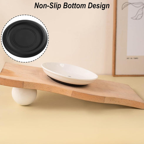 4 Pack Cat Food Bowl with Non-Slip Silicone Bottom, Healthy Ceramic Dishes for Indoor Cats, Puppy Feeding Plates
