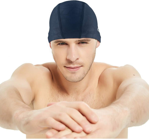 Firesara Fabric Swim Cap - High Elasticity Swimming Cap for Long Hair Short Hair, Swim Caps for Women Girls Men Kids