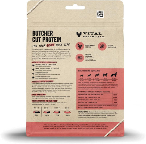 Vital Essentials Freeze Dried Raw Dog Food, Chicken Mini Nibs Entree, 5.5 oz