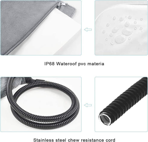 RIOGOO Upgraded Electric Pet Heating Pad - Indoor Waterproof, Auto Power Off, X-Large 28"x 18", Grey