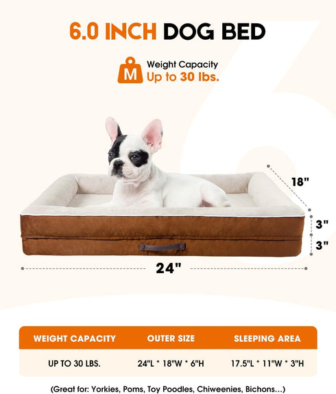Medium Orthopedic Dog Bed, Egg Foam Couch with Removable Washable Cover, Waterproof Sofa Bed with Non-Slip Bottom,