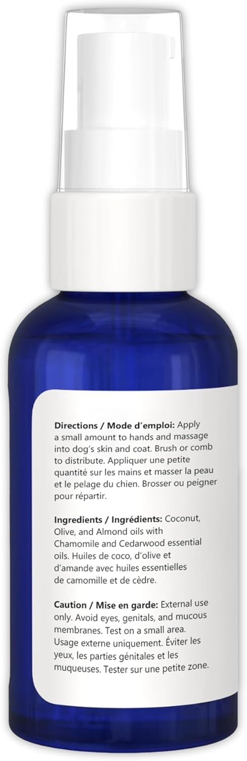 Natural Skin & Coat Oil for Dogs Coconut, Olive & Almond Oil Dog Moisturizer for Dry, Itchy Skin & Dull Coats | Adds