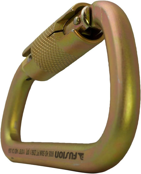 Fusion Climb Tacoma Steel High Strength Auto Lock D-Shaped Carabiner, Steel Clip