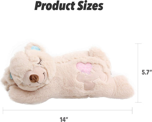 PetPrime Dog Plush Toy, Heart Beat Puppy Plush Bear with Warmer Bag, Soft Anxiety Relief Toy for Dogs