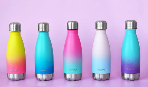 12 oz CHILLOUT LIFE Stainless Steel Water Bottle for Kids School: Double Wall Insulated Cola Bottle Shape for Cold