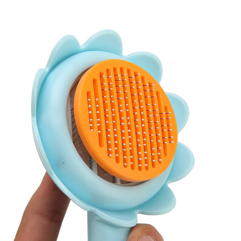 Pet Slicker Brush for Dogs, Cats, Rabbits, Self Cleaning Massage Grooming Brush for Shedding