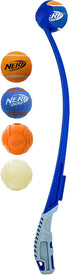 Nerf Dog 25in Translucent Air Strike Thrower - Dog Toy Gift Set with Five 2.5in Balls for Small/Medium/Large Breeds