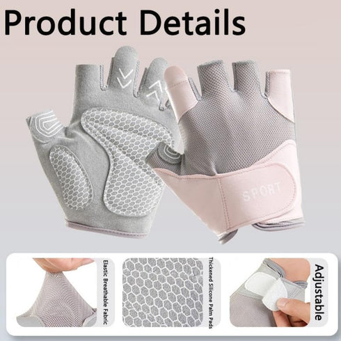 CaySep Workout Gloves for Women Lightweight Breathable Fingerless Gym Gloves for Weightlifting Cycling Gym Training