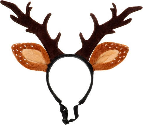Beaupretty Christmas Hat for Cat Pet Deer Costume, Adjustable Antler Headband for Dog Reindeer Cosplay