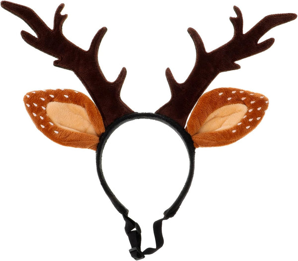 Beaupretty Christmas Hat for Cat Pet Deer Costume, Adjustable Antler Headband for Dog Reindeer Cosplay
