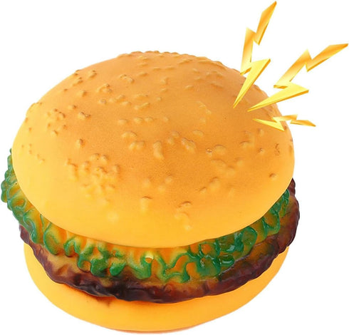 2 Pcs Bite-Resistant Dog Toys - Squeaky Chewing Toys for Tooth Cleaning, Dog Training, Hamburger Pet Toys