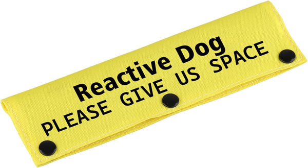 Funny Dog Leash Sleeve, Reactive Dog Please Give Us Dog Leash Wrap Sleeve Alert Tag for Pet Birthday Gift (Reactive Dog