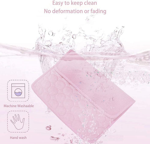 MICROCOSMOS Summer Cooling Mat & Sleeping Pad, Water Absorption Top, Safe Materials, Easy Carry, Pink, 28" x 22"