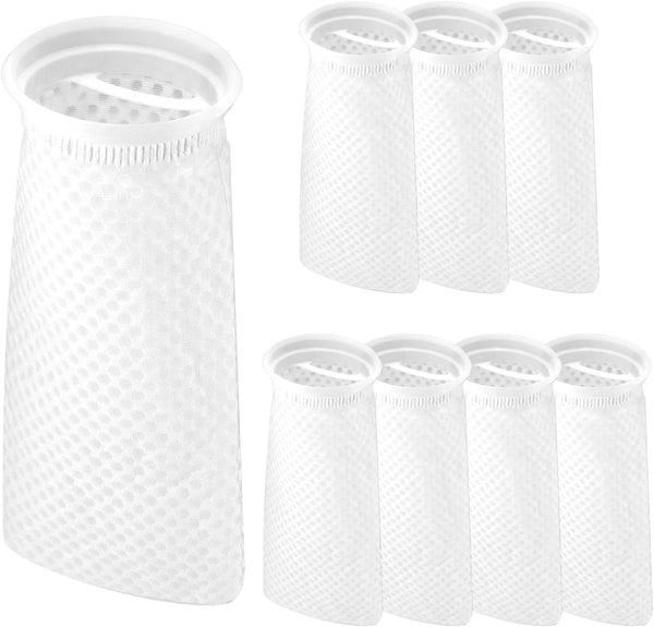 QWORK 3D Honeycomb Aquarium Filter Pads, 8 Pack White Filter Socks for Fresh & Saltwater Tanks, 4"x11.8".