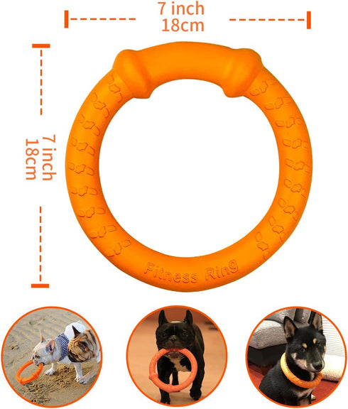 LaRoo Dog Flying Ring Toys, Floating Flying Disc Toys, Summer Pet Training Outdoor Durable Chew Toys for Medium and