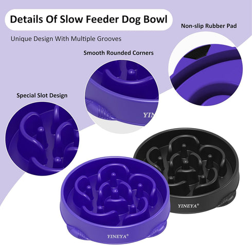 4 Cups Slow Feeder Dog Bowls for Large Breed, Dog Food Puzzle Feeder, Maze Bowl, Slow Eating Dog Puzzle Feeder