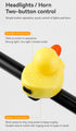 Kids Lovely Yellow Duck Bike Bell, Rubber Bicycle Horn with LED Light - for Children and Adults Outdoor Sport