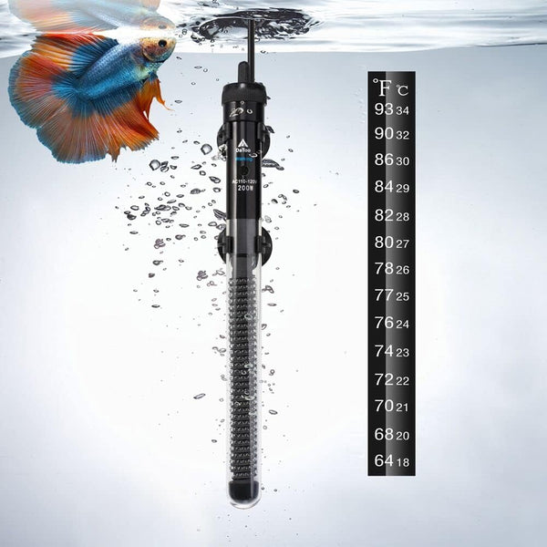 Aquarium Heater, Adjustable 200W Submersible Fish Tank Heater with Electronic Chip Thermostat