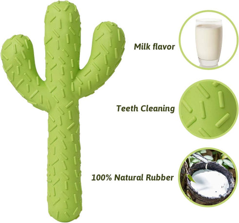 MewaJump Tough Rubber Dog Chew Toys for Aggressive Chewers, Cactus Dog Toys for Medium/Large Dog Training