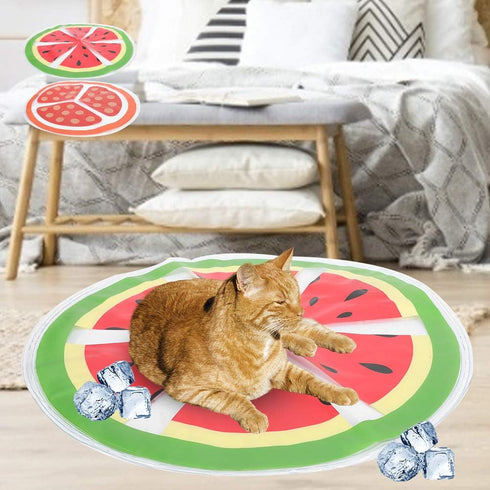 TOPINCN Pet Cooling Pad - Round Pattern Water Cooling Mat Cushion for Pets to Cool Down