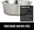 Gorilla Grip Stainless Steel Dog Bowl Set of 2, 8 Cups (64 fl oz), Beige - Heavy Duty with Rubber Base, BPA Free