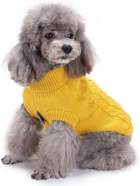 Dog Sweater, Cute Knitted Classic Coat for Girls Boys, Warm Pet Sweater for Small Medium Large Dogs, XX-Small, Yellow