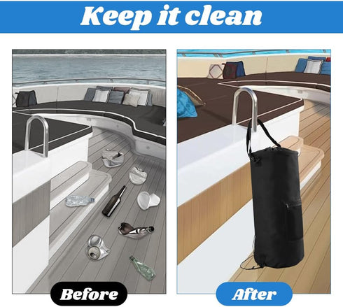 Rinelavie 10-13 Waterproof Boat Trash Can Bag,Leakproof Boats Trash Bag,Marine Boats Garbage Can,Reusable Boat Garbages