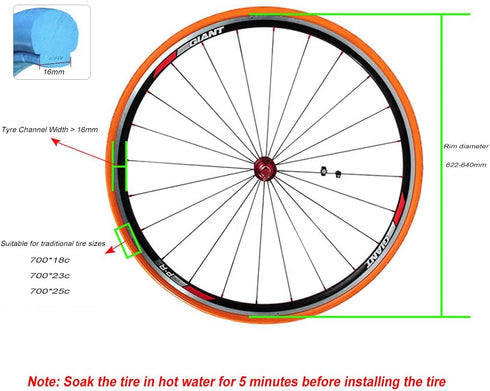 Road Bike Tires Fixed Gear Bicycle Solid Tires Cycling Riding Tubeless Tyre Track Bike Lightweight Puncture-Proof 700x23C