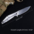Ruike Folding Pocket Knife, Frame Lock, EDC Camping Tactical Small Belt Clip Fishing Hiking Gear Tool