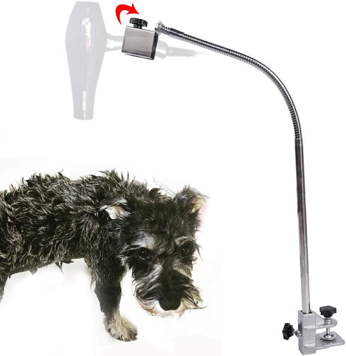 Oumefar Flexible Stainless Steel Pet Grooming Table Clip - Dryer Holder Stand with Clamp for Groomers