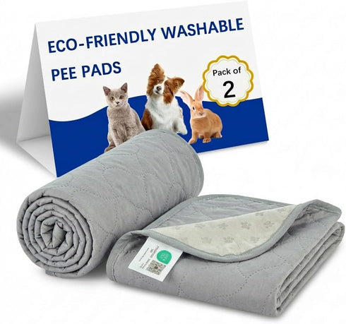 Gentle Purr Reusable Dog Pee Pads (2Pack) of 36''x36'',Ultra Absorbent, Leak-Proof, Machine
