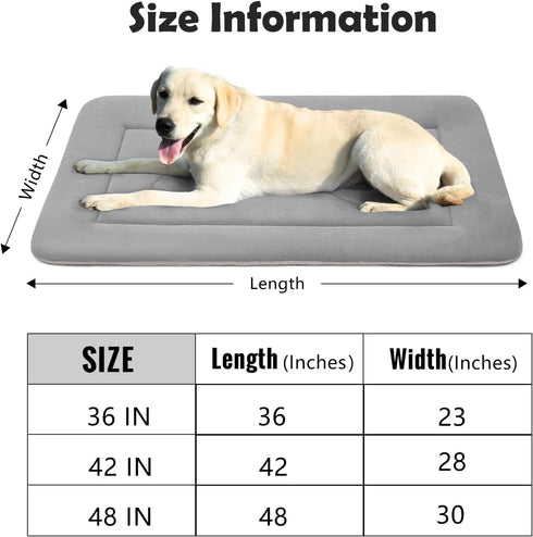 JoicyCo Extra Large Soft Dog Crate Pad Mat 48 in - Non-Slip Washable Sleeping Mattress for Pets