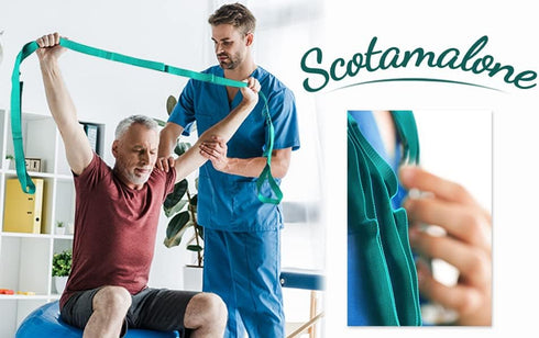 Scotamalone Yoga Strap Stretching Strap for Physical Therapy, 10 Loops Non-Elastic Stretch Bands for Home Workout.