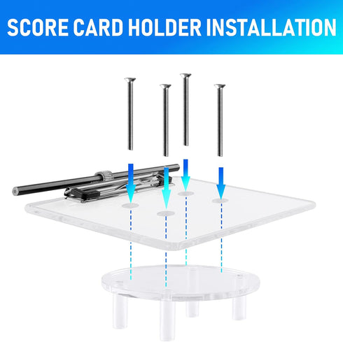 Roykaw Golf Cart Scorecard Holder with Pencil Holder, Compatible with EZGO Club Car Yamaha - 0.23” Thickness Acrylic