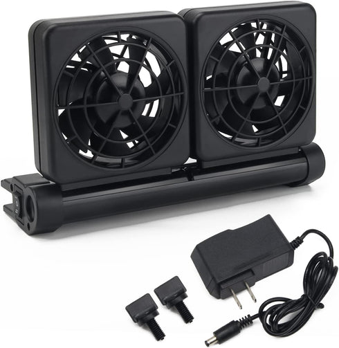 Aquarium Chillers Cooling Fan with 2 Wind Speed, Adjustable 2 3 4 Heads Fish Tank Cooling Fan (2 Head)