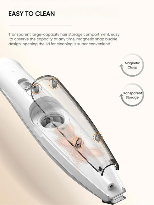 LYNNYUEN Trimmer, Trimmer Trimmers 2-Speed Dog Paw Low Noise Dog Paw Hair with LED Light & Vacuum Suction, Precision