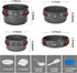 KingCamp Camping Cookware Mess Kit - 7/9/18 Pcs Non-Stick Hard-Anodized Aluminum Set for Outdoor Cooking