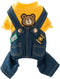 Cute Denim Overalls Dog Costume Clothes for Small & Medium Pets, Boy & Girl Coats, T-Shirts, Sweatshirts