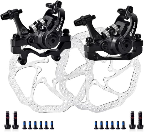 ZOOM DB680 1 Pair MTB Disc Brake Set, Mechanical Disc Brake Kit with 160mm Rotor for Mountain and Road Bikes