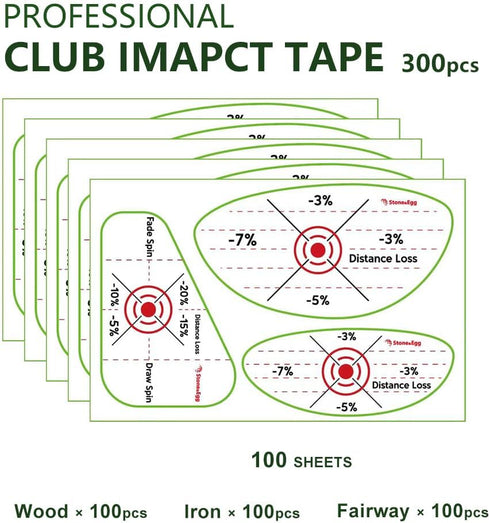 Golf Impact Tape, Self-Teaching Sweet Spot and Consistency Analysis, Golf Club Impact Stickers for Iron, Wood & Fairway
