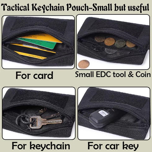 Tactical Keychain Pouch - Military Mini Size Belt Gear EDC Pocket Organizer, Coin Purse ID Card Holder